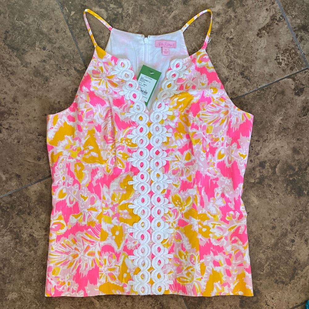Sz 12 Lilly Pulitzer magnolia top. NWT.